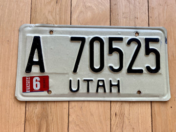 1984 Utah License Plate