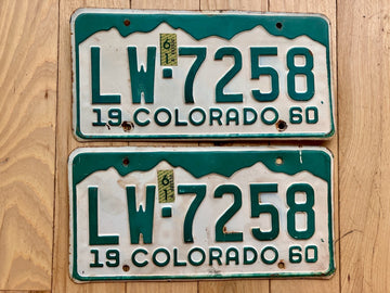 Pair of 1961 Colorado License Plates