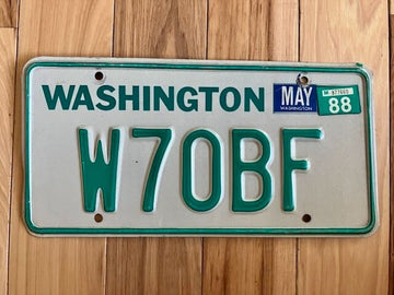 1988 Washington State License Plate - Ham Radio - Not YOM Clear