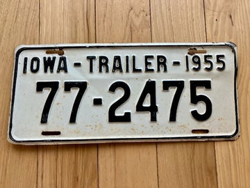 1955 Iowa Trailer License Plate