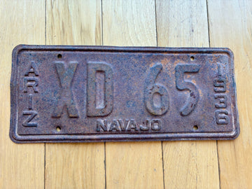 1936 Arizona Navajo County License Plate- MVD YOM Clear