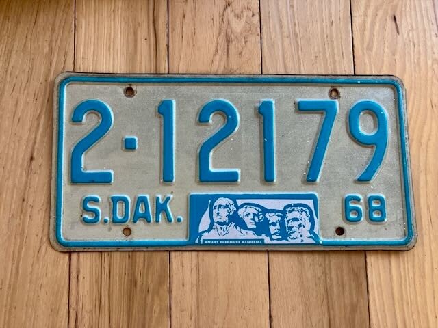 1968 South Dakota License Plate