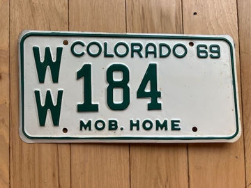 1969 Colorado Mobile Home License Plate