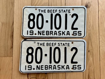 Pair of 1965 Nebraska License Plates
