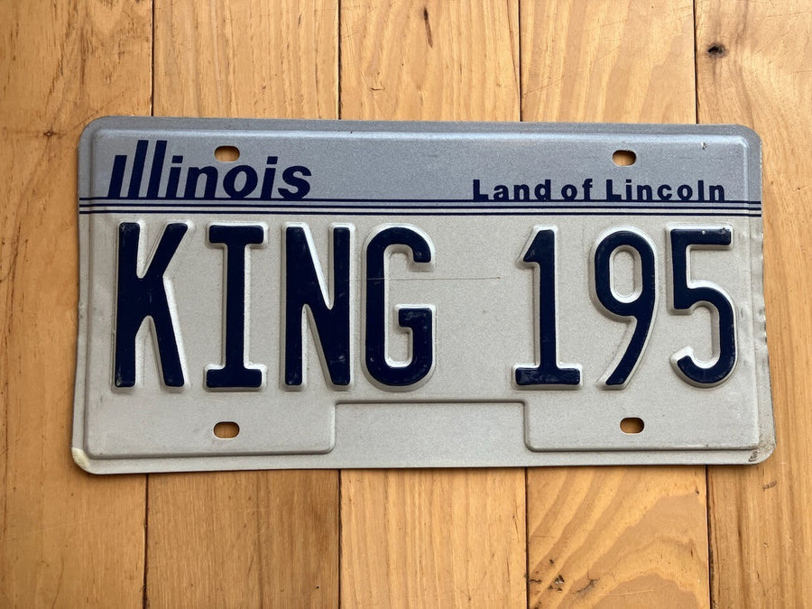 1992 Illinois Vanity License Plate - KING 195