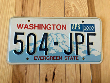 Year 2000, Washington State License Plate with Tab: 