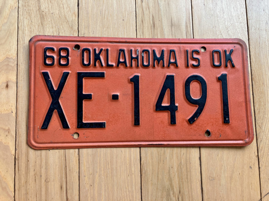 1968 Oklahoma License Plate