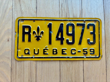 1959 Quebec Trailer License Plate