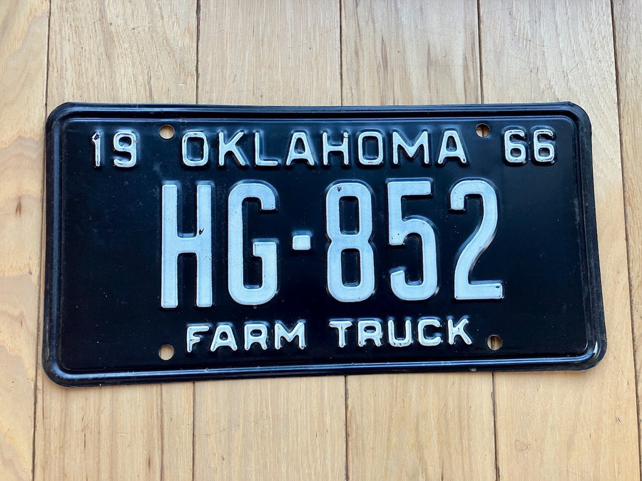 1966 Oklahoma Farm Truck License Plate