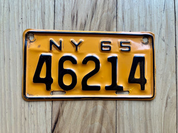 1965 New York Motorcycle License Plate