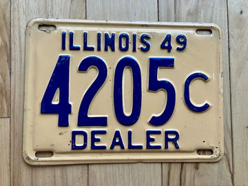 1949 Illinois Dealer License Plate - 420 Dealer