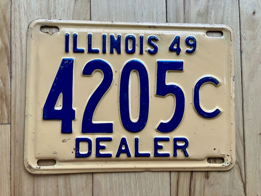 1949 Illinois Dealer License Plate - 420 Dealer