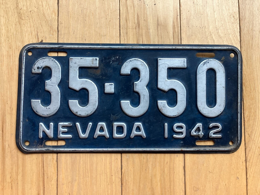 1942 Nevada License Plate