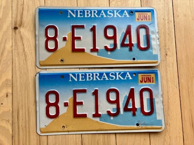 Pair of 2002 Nebraska License Plates