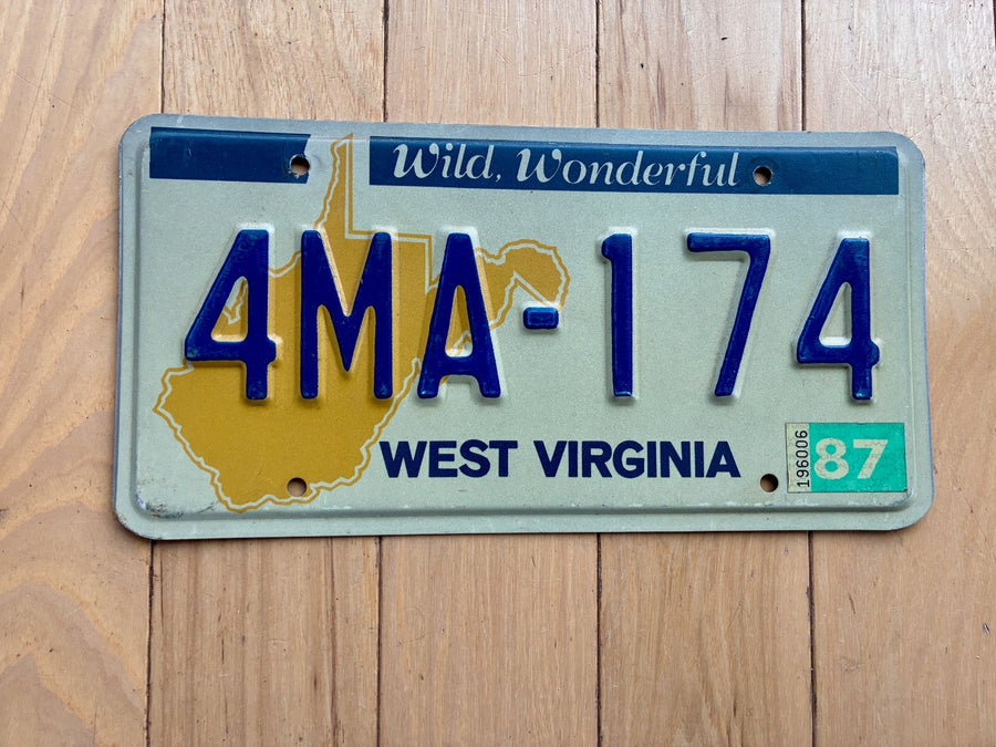 1987 West Virginia License Plate
