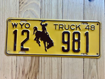 1948 Wyoming Truck License Plate