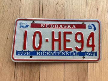 1976 Nebraska License Plate