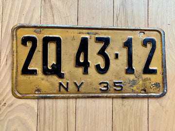 1935 New York License Plate