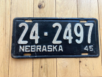 1945 Nebraska License Plate