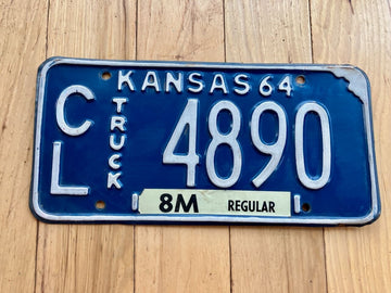 1964 Kansas Truck License Plate