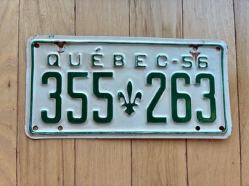 1956 Quebec License Plate