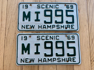 Pair of 1969 New Hampshire License Plates