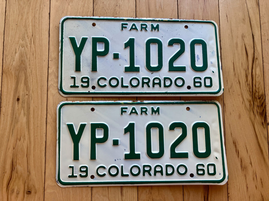 Pair of 1960 Colorado Farm License Plates – RusticPlates