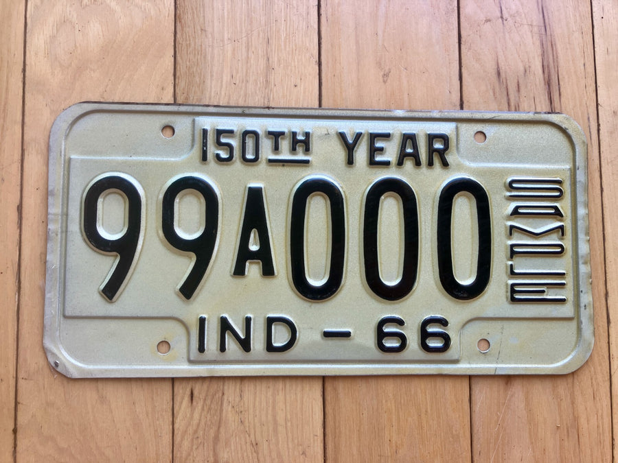 1966 Indiana Sample License Plate