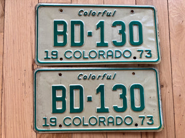 Pair of 1973 Colorado License Plates