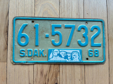 1968 South Dakota License Plate