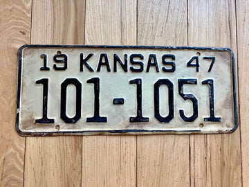 1947 Kansas License Plate