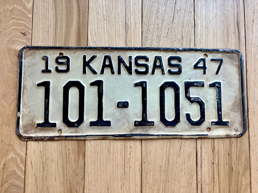 1947 Kansas License Plate