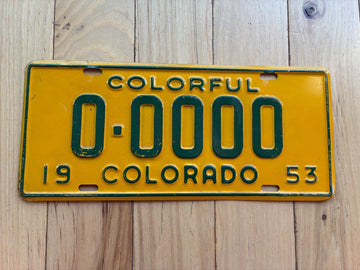 1953 Colorado Sample License Plate