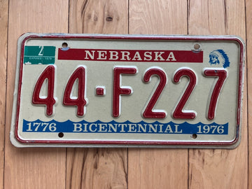 1976 Nebraska Bicentennial License Plate W/ 1979 Tab