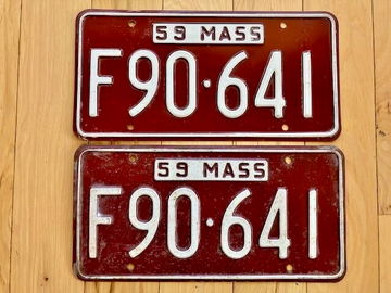 Pair of 1959 Massachusetts License Plates