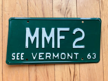 1963 Vermont License Plate