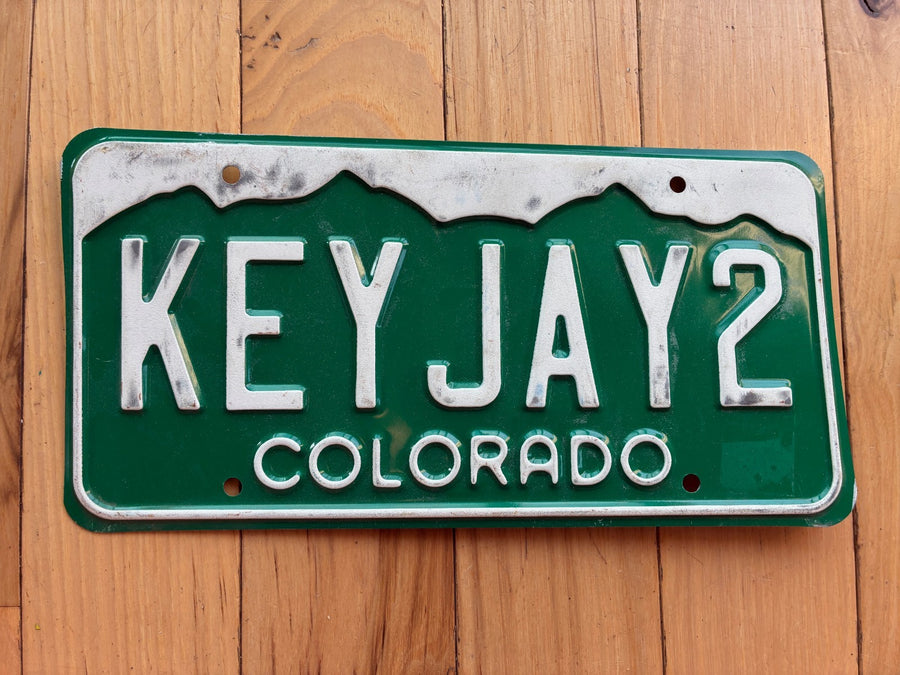 1980s Colorado Vanity License Plate - Key Jay 2