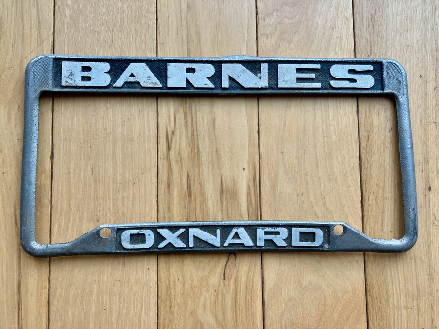 Vintage Barnes Oxnard License Plate Frame
