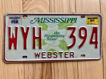 1981 Mississippi Webster County License Plate
