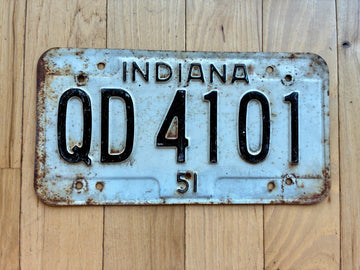1951 Indiana License Plate