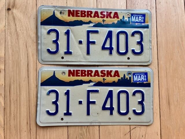 Pair of 1996 Nebraska License Plates