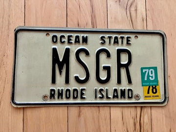 1979 Rhode Island Vanity License Plate - MSGR