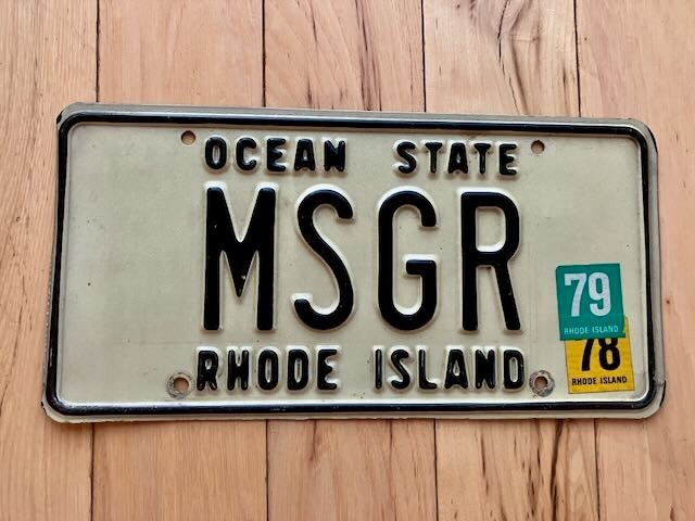 1979 Rhode Island Vanity License Plate - MSGR