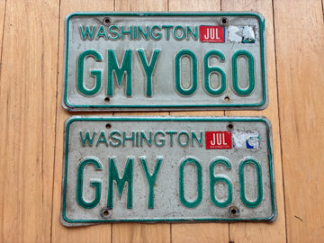 1968 Pair of Washington State License Plates - Check With DOL For YOM