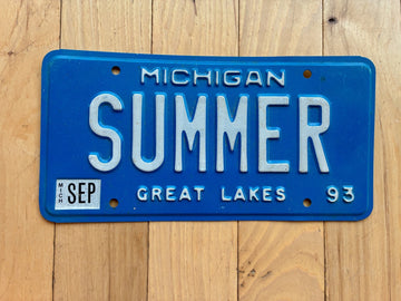 1993 Michigan Vanity License Plate - Summer