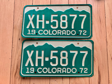 Pair of 1972 Colorado License Plates