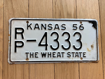 1956 Kansas License Plate