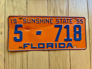 1955 Florida License Plate - Numbers YOM Clear