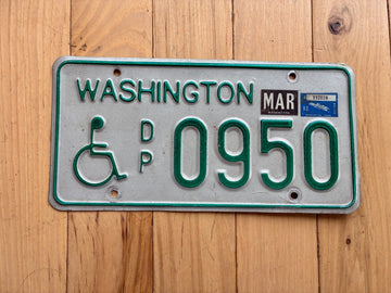 1980 Washington State Disabled License Plate - Tab W/ Ferry