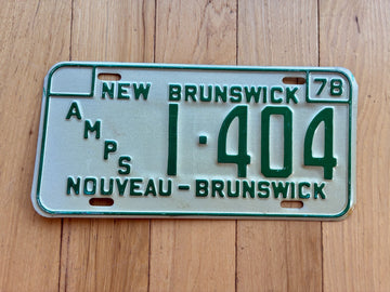 1978 New Brunswick AMPS Handicapped License Plate